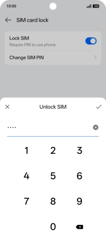 Key in your PIN and press the confirm icon.