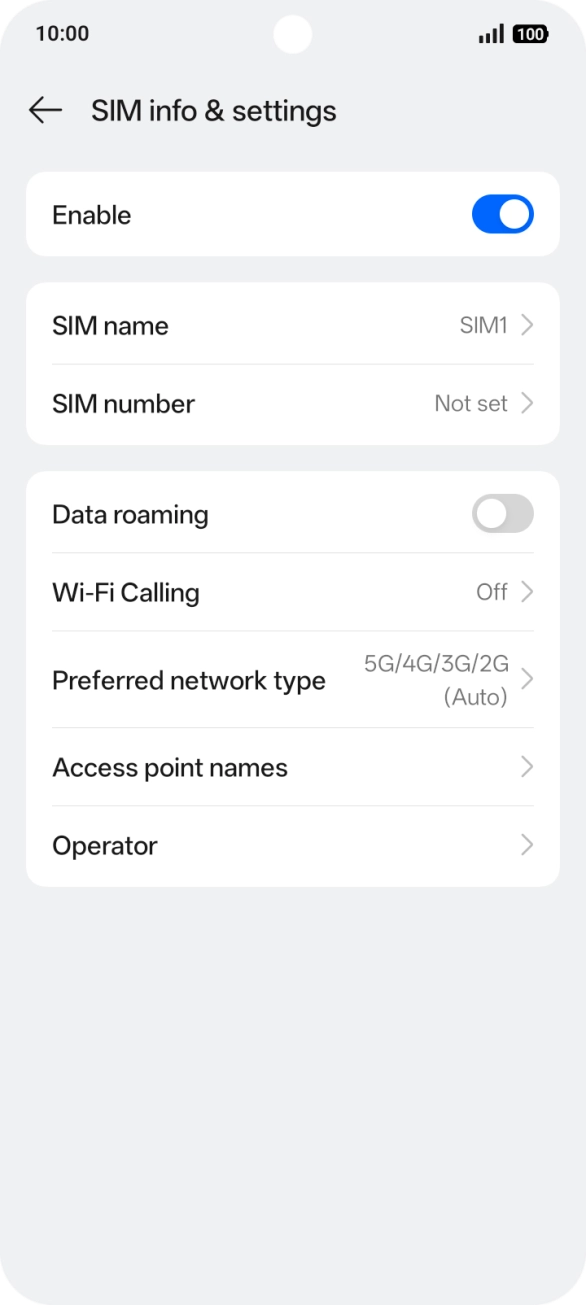 Press Access point names.