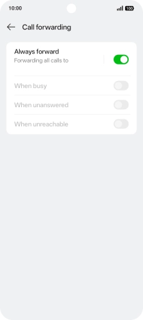 Press the indicator next to the required divert type.