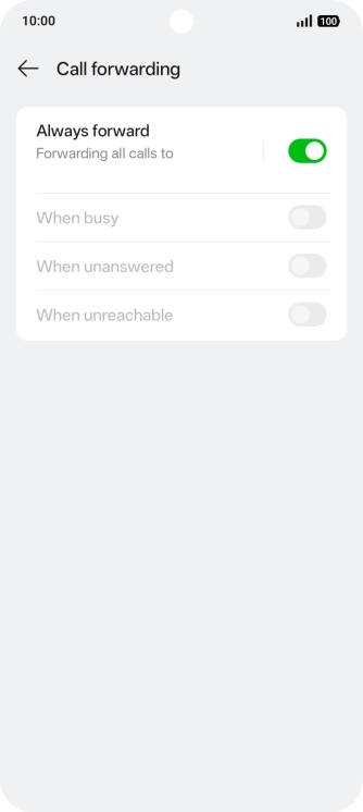 Press the indicator next to the required divert type.