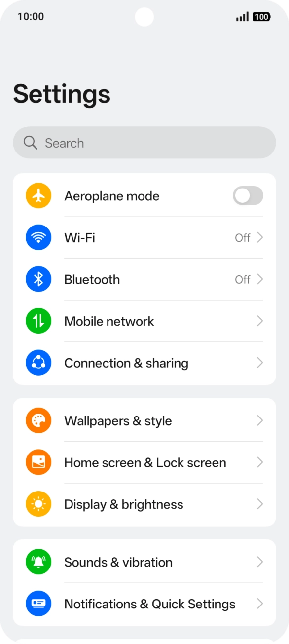 Press Mobile network.