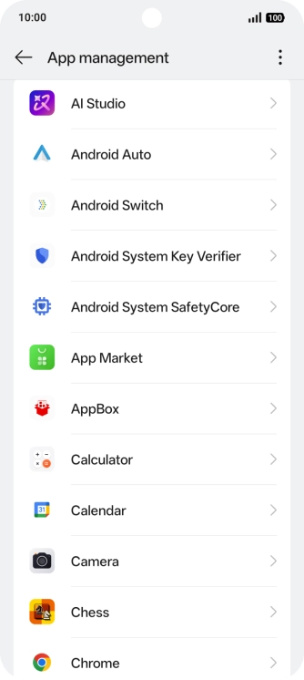 Press the required app.