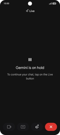 To resume the conversation, press the resume icon.