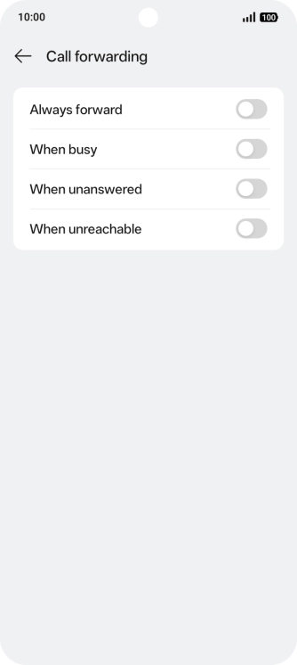 Press the indicator next to the required divert type.