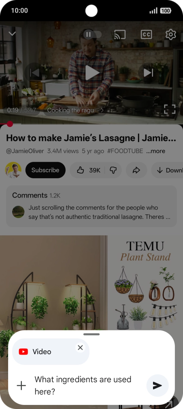 Follow the instructions on the screen to type or speak the required question for the video.