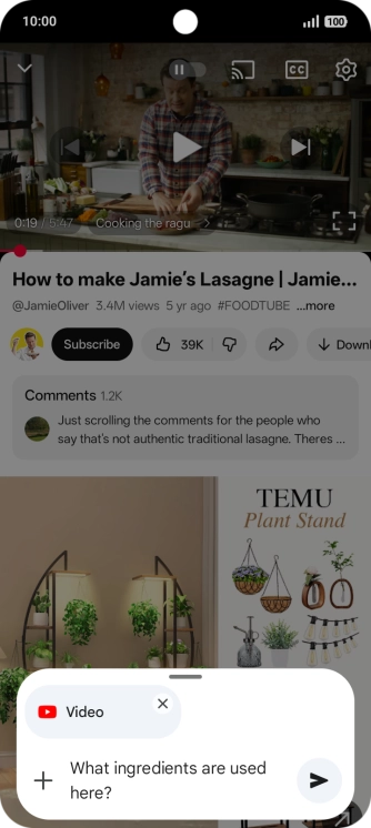 Follow the instructions on the screen to type or speak the required question for the video.