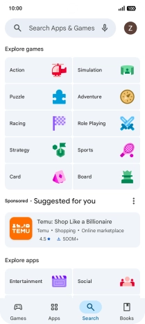 Press the search field. Press the search field.