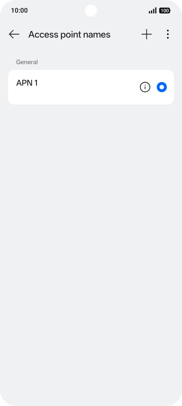 Press the new data connection icon.