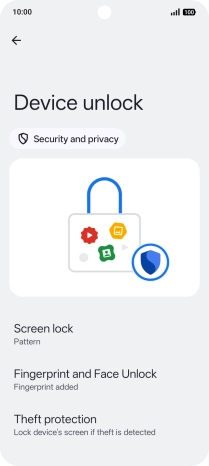 Press Screen lock and key in the additional phone lock code you created earlier.