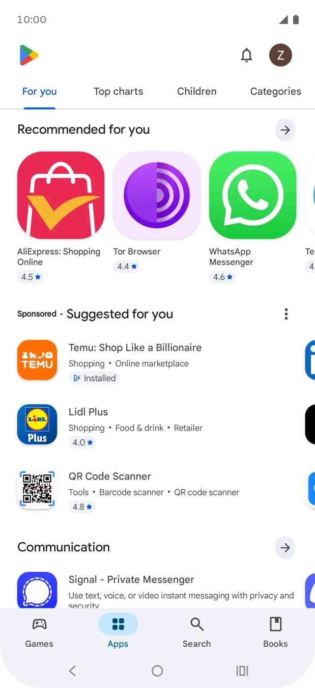 Press the profile icon. Press the profile icon.