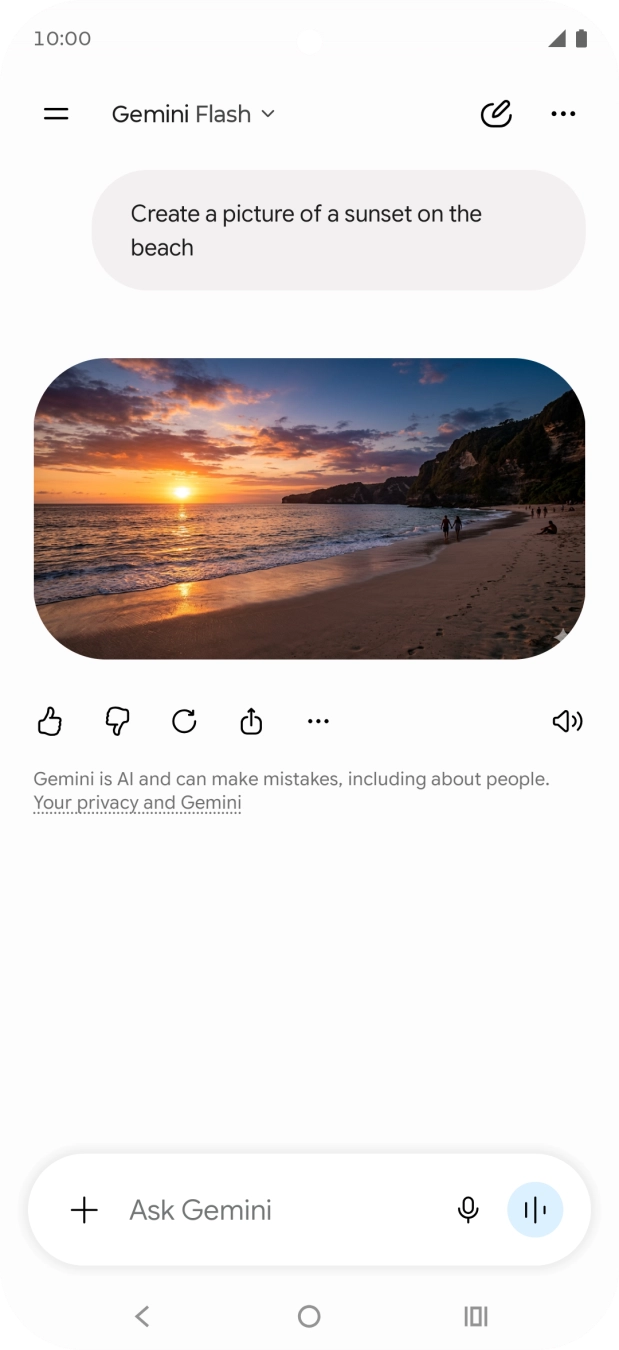 You can also ask Gemini to generate a picture based on your description.
