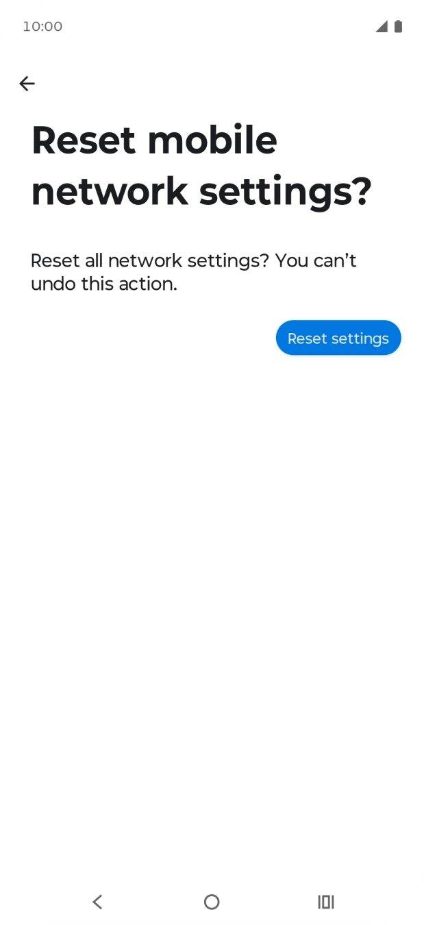 Press Reset settings. Press Reset settings.