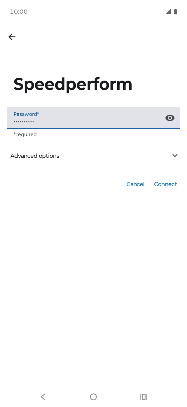 Key in the password for the Wi-Fi network and press Connect. Key in the password for the Wi-Fi network and press Connect.