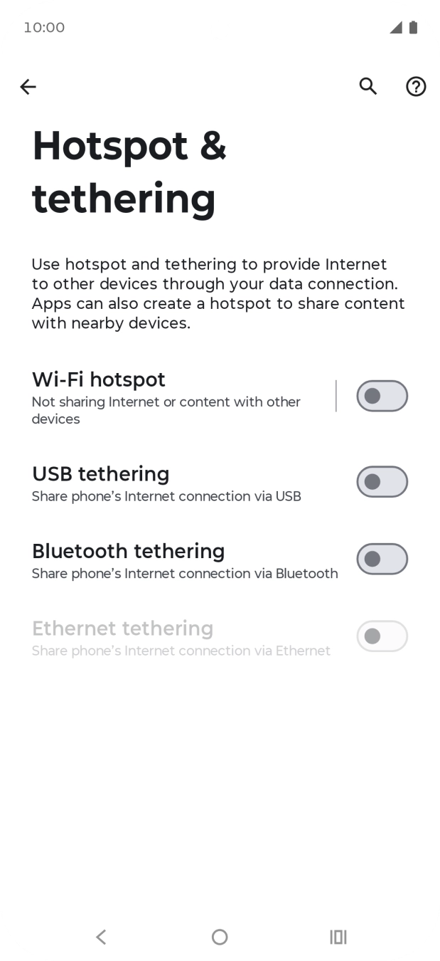Press Wi-Fi hotspot. Press Wi-Fi hotspot.