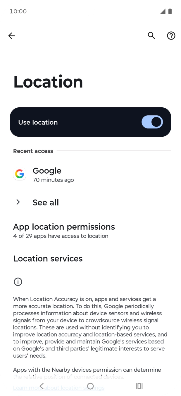 Press App location permissions. Press App location permissions.