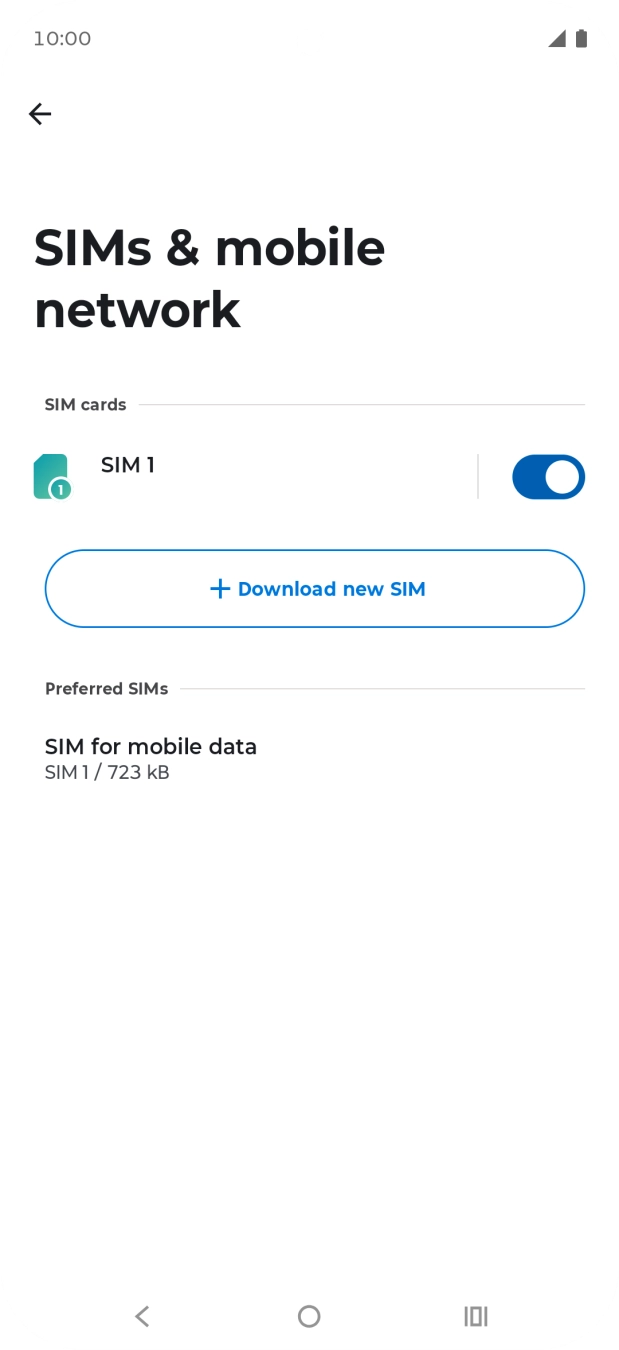 Press the name of your SIM. Press the name of your SIM.