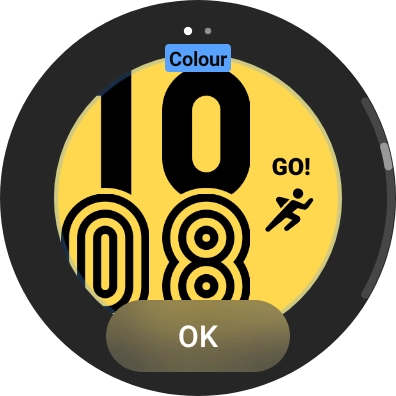 Slide your finger on the screen to change between the different designs.