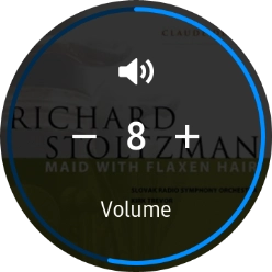 Press the volume icons to select the required volume.