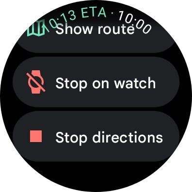 Press Stop directions.