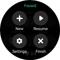 Press Finish to end an activity.