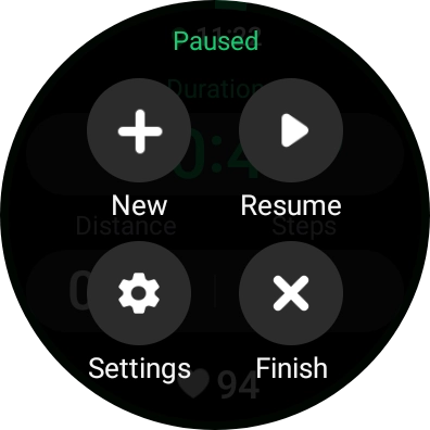 Press Finish to end an activity.