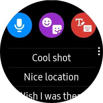 Press the write reply icon and key in the required text.
