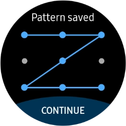 Slide your finger across the screen to connect at least four points and press CONTINUE. Slide your finger across the screen to connect at least four points and press CONTINUE.