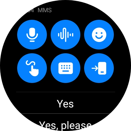 Press the microphone icon and follow the instructions on the screen to record and send the required reply.