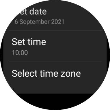 Press Set time. Press Set time.
