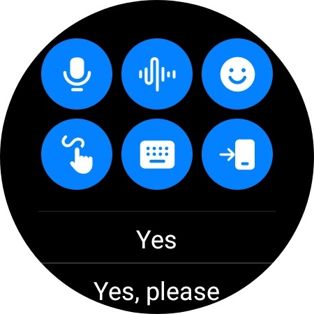 Press the microphone icon and follow the instructions on the screen to record and send the required reply.