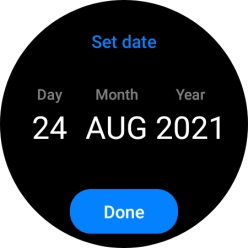 Slide your finger up or down on the screen to set the required date. Slide your finger up or down on the screen to set the required date.