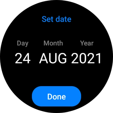 Slide your finger up or down on the screen to set the required date. Slide your finger up or down on the screen to set the required date.