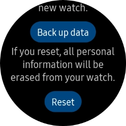 Press the confirm icon. Wait a moment while the factory default settings are restored. Follow the instructions on the screen to set up your smartwatch and prepare it for use.