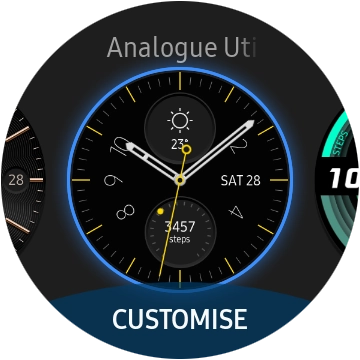 Press the required watch face.