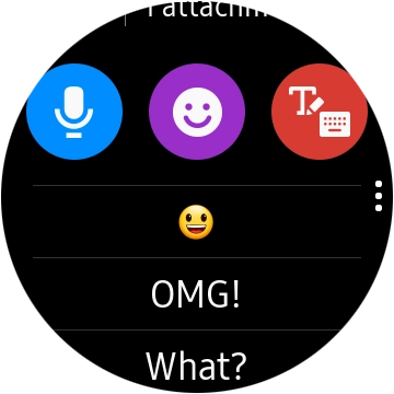 Press the write reply icon and key in the required text.