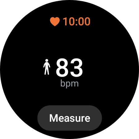 Press Measure and wait while your smartwatch measures your heart rate.