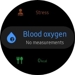 Press the blood oxygen level icon.