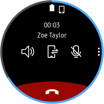 Press the end call icon.
