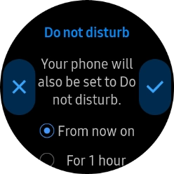 Press the required setting.