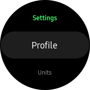 Press Profile and follow the instructions on the screen to create a profile.