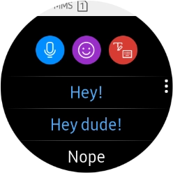 Press the write reply icon and key in the required text.
