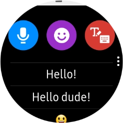 Press the write reply icon and key in the required text.