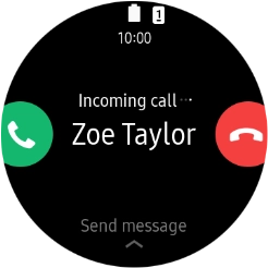 Press the accept call icon to answer the call.