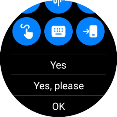 Press the required reply.