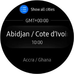 Press the required time zone. Press the required time zone.