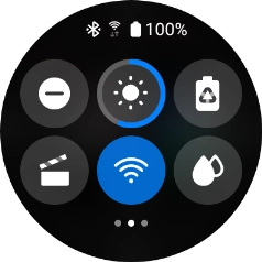 Slide your finger upwards starting from the bottom of the screen to close the status panel.