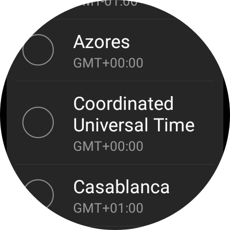 Press the required time zone.