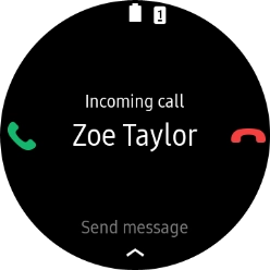 Press the accept call icon to answer the call.