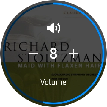 Press the volume icons to select the required volume.