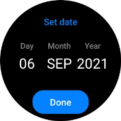 Slide your finger up or down on the screen to set the required date. Slide your finger up or down on the screen to set the required date.